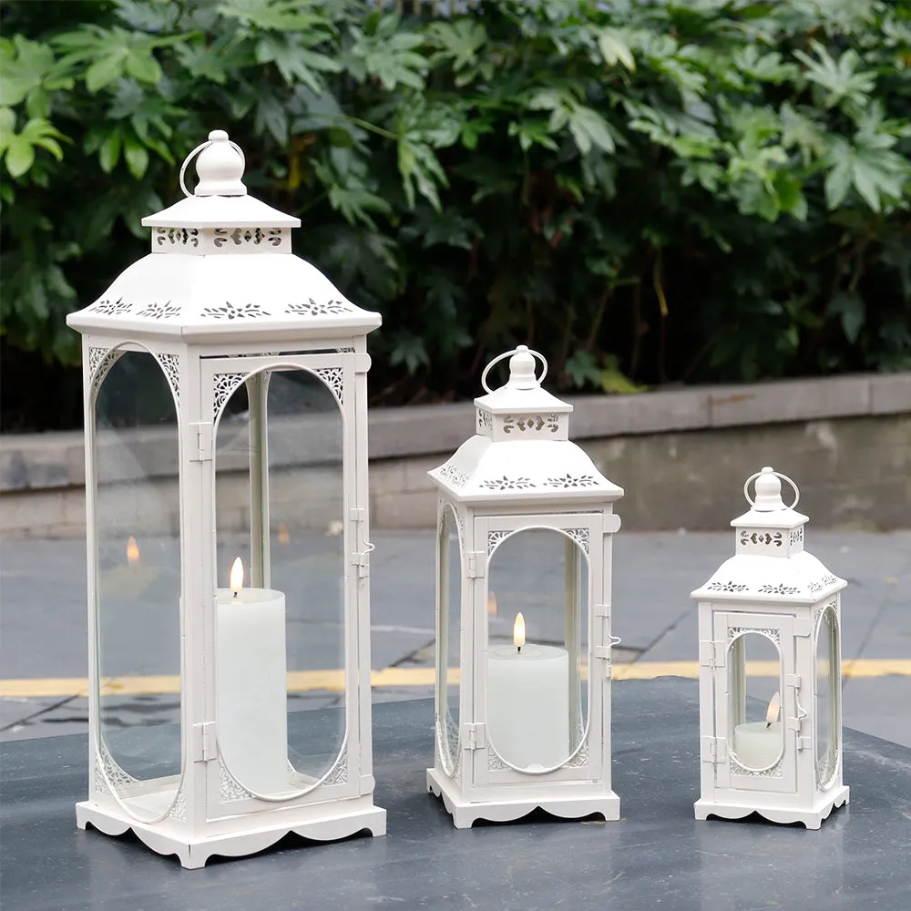 10/14/19.5''High Vintage Candle Lanterns (Set of 3)