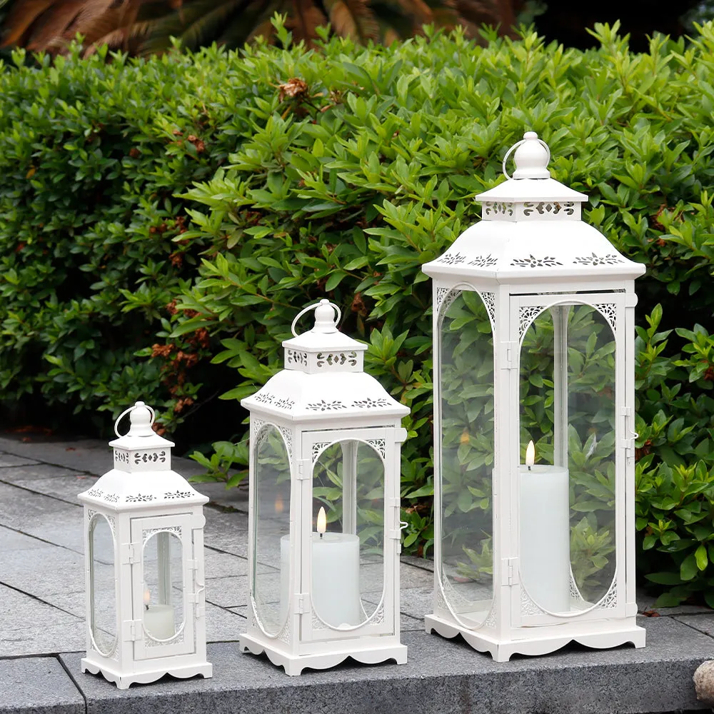 10/14/19.5''High Vintage Candle Lanterns (Set of 3)