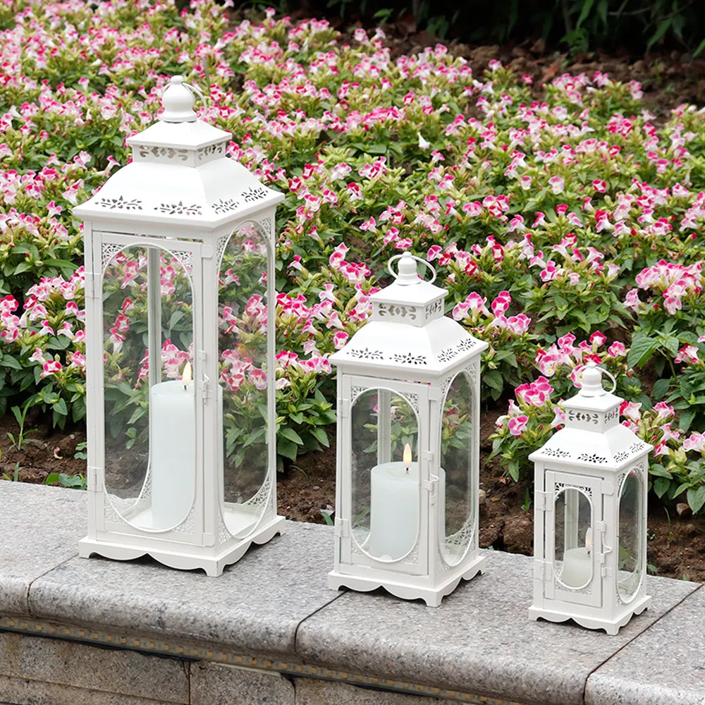 10/14/19.5''High Vintage Candle Lanterns (Set of 3)