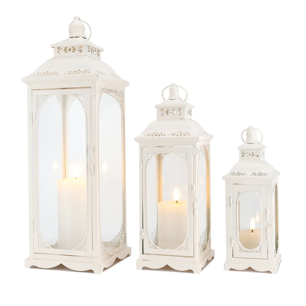 10/14/19.5''High Vintage Candle Lanterns (Set of 3)