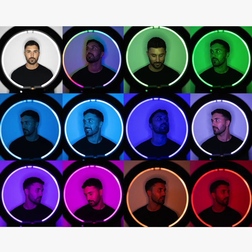 10"/26cm 'Double Rainbow' Youtube Gaming Content Creator Dual RGB Unicorn Ring Light Kit - Bundle