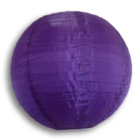 12" Dark Purple Shimmering Nylon Lantern, Even Ribbing, Durable, Hanging