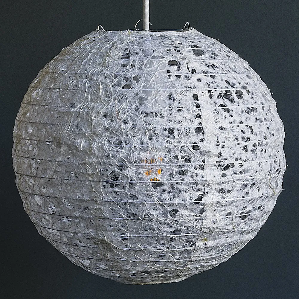 12" Designer Japanese Ogura Lace Fibrous Web Paper Lantern Shade, Hanging Decoration