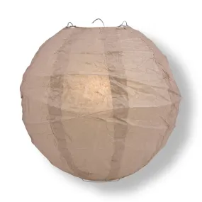 12" Dusty Sand Rose Round Paper Lantern, Crisscross Ribbing, Chinese Hanging Wedding & Party Decoration