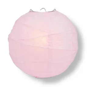 12" Pink Round Paper Lantern, Crisscross Ribbing, Chinese Hanging Wedding & Party Decoration