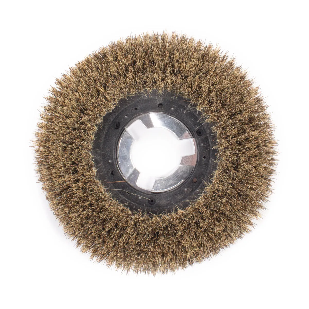 13" Floor Buffer Light Duty Marble & Stone Floor Scrubbing & Polishing Brush w/ Union Mix Bristles (11" Actual Diameter)