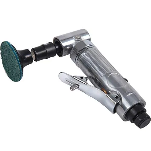 1/4 inch Angle Air Die Grinder,20000 RPM, 90 Degree Angled Air Die Grinder,with 4 pcs 2" Roll Lock Sanding Discs, Polished Color Pneumatic Angle Die