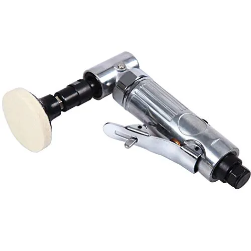 1/4 inch Angle Air Die Grinder,20000 RPM, 90 Degree Angled Air Die Grinder,with 4 pcs 2" Roll Lock Sanding Discs, Polished Color Pneumatic Angle Die