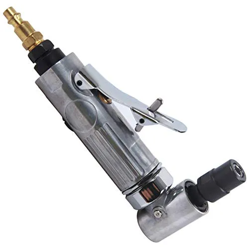 1/4 inch Angle Air Die Grinder,20000 RPM, 90 Degree Angled Air Die Grinder,with 4 pcs 2" Roll Lock Sanding Discs, Polished Color Pneumatic Angle Die