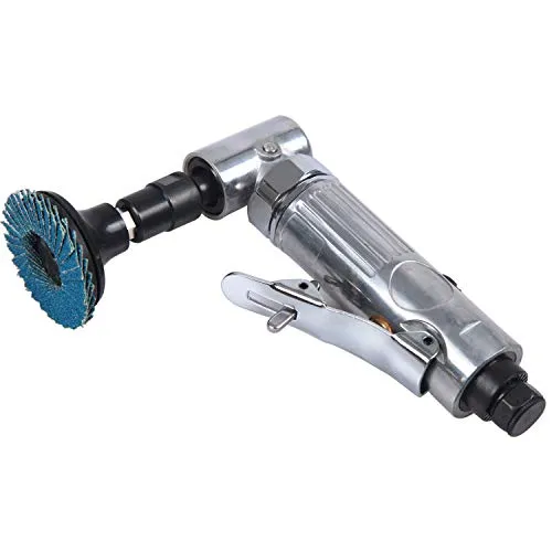 1/4 inch Angle Air Die Grinder,20000 RPM, 90 Degree Angled Air Die Grinder,with 4 pcs 2" Roll Lock Sanding Discs, Polished Color Pneumatic Angle Die