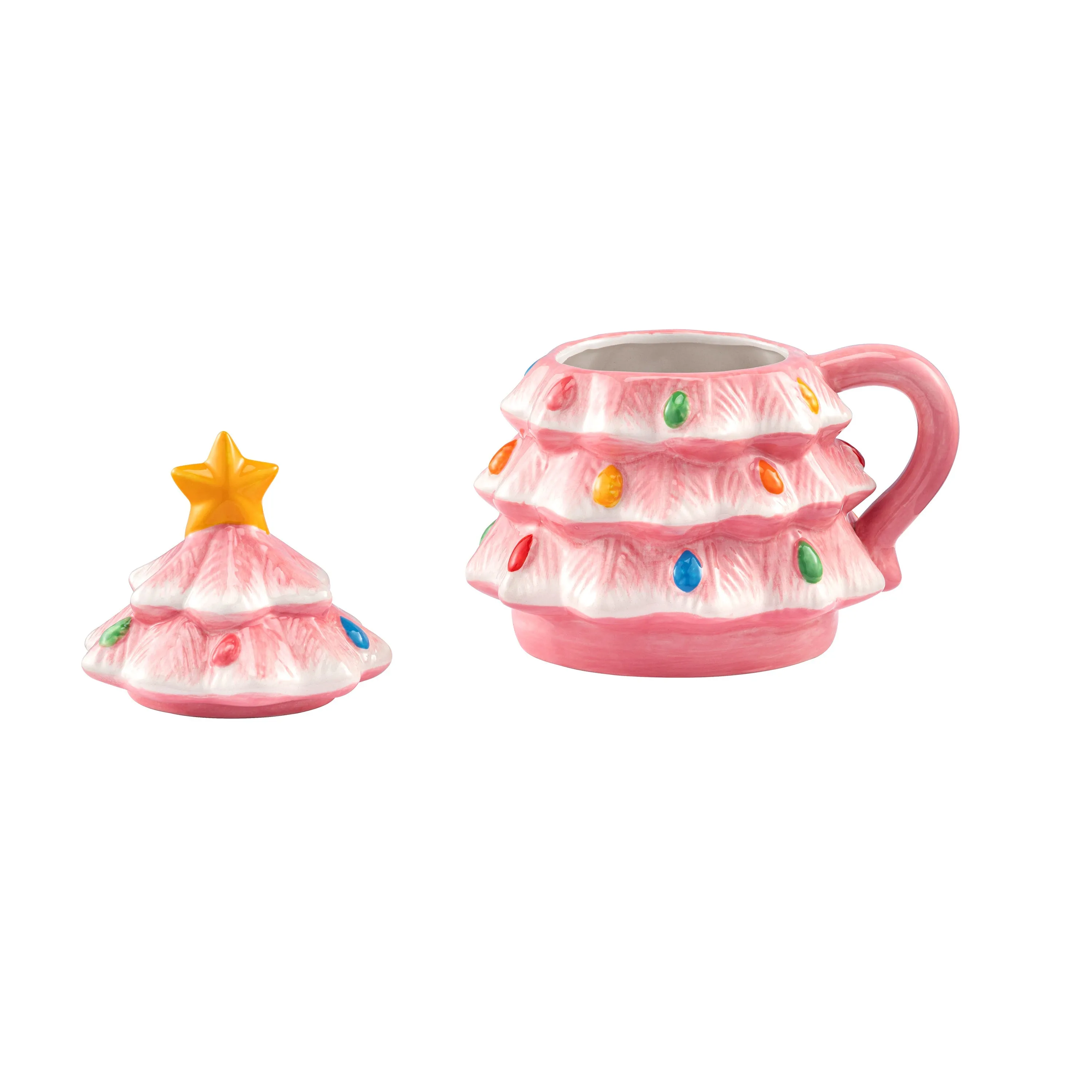 16 oz. Nostalgic Ceramic Tree Lidded Mug - Pink