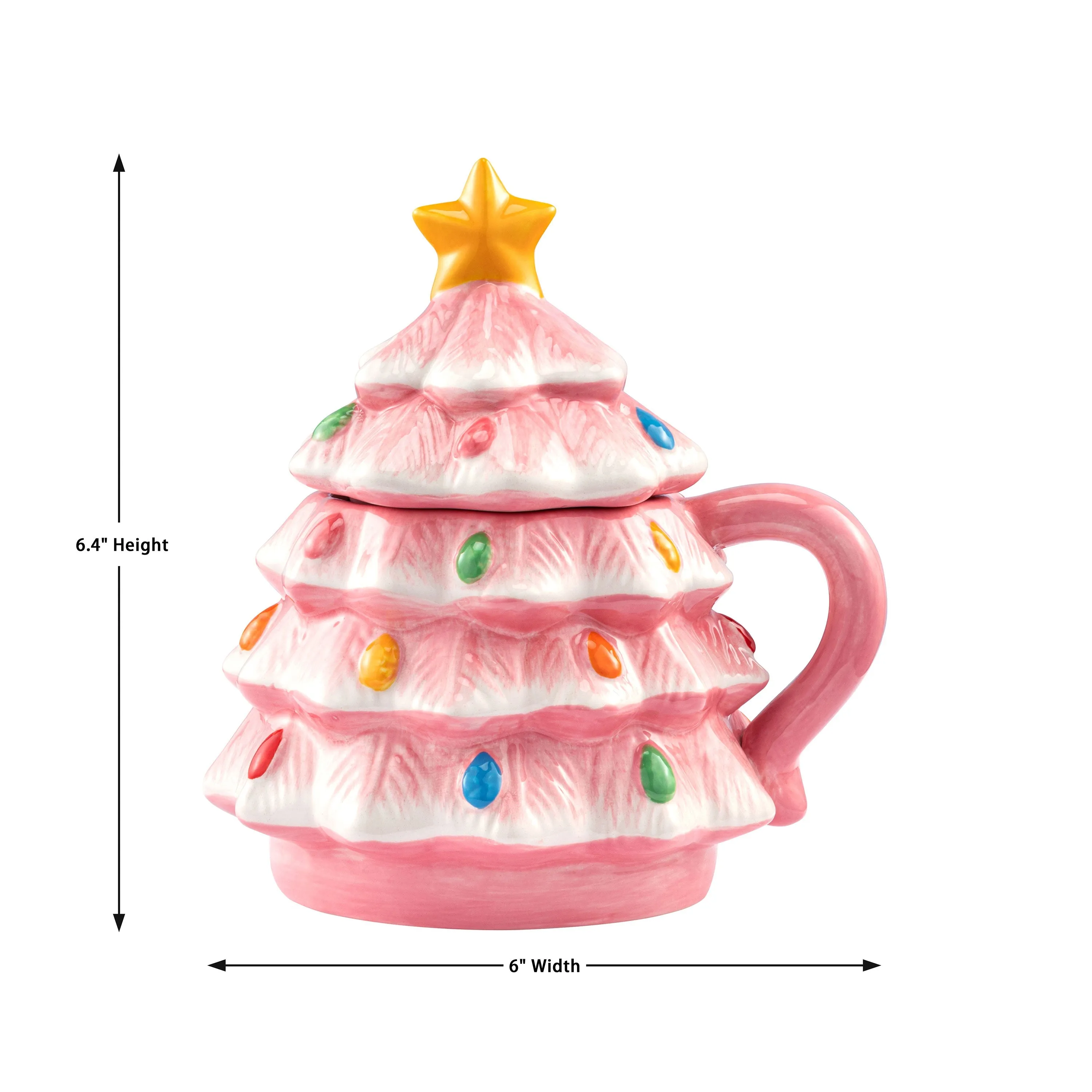 16 oz. Nostalgic Ceramic Tree Lidded Mug - Pink