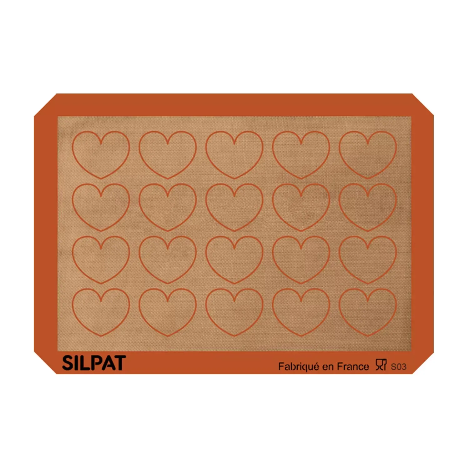 20 Hearts Half Size Mat - Silpat