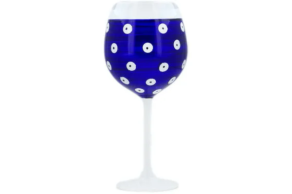 20 oz Wine Glass - Blue Eyed Peacock