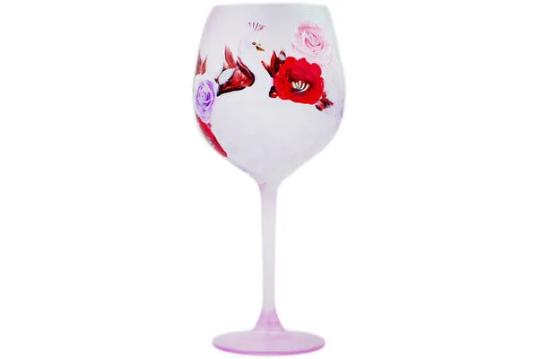 20 oz Wine Glass - Frosty Roses