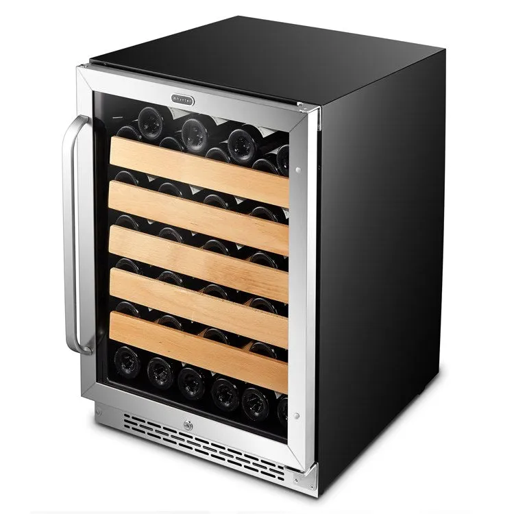 24" Built-In Stainless Steel 54-Bottle Wine Refrigerator Cooler