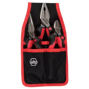 3 Piece Industrial SoftGrip Pliers and Cutters Set with Belt Pouch