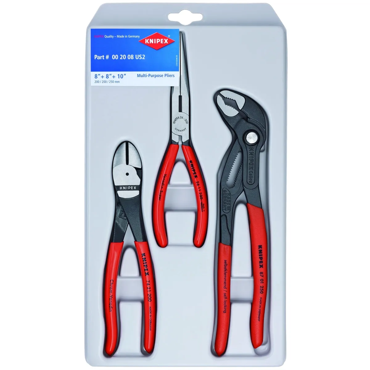 3 Piece Plier Set with 10 in. Cobra KNP267487