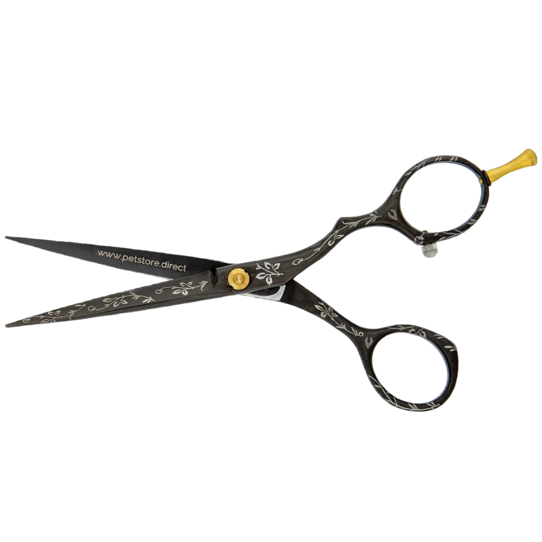 5.5" Black Floral Grooming Shear Set by PetStore.Direct