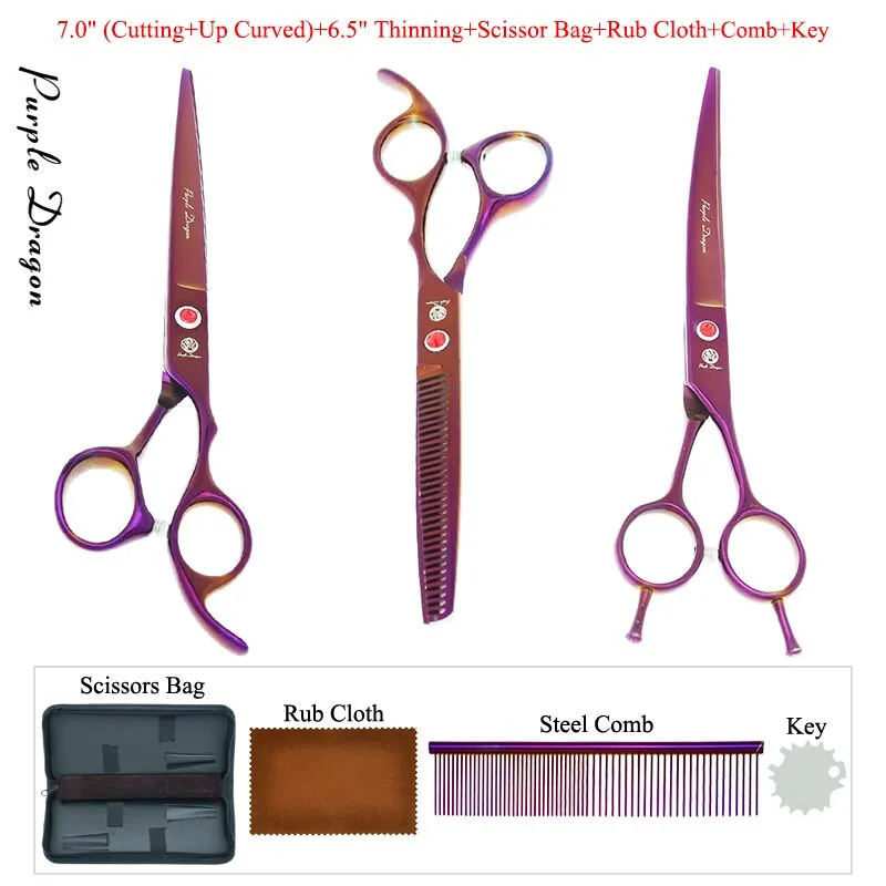 7 inch Purple Dragon Professional Pet Shears