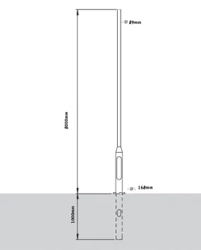 8 Metre Tubular Steel Rooted Column