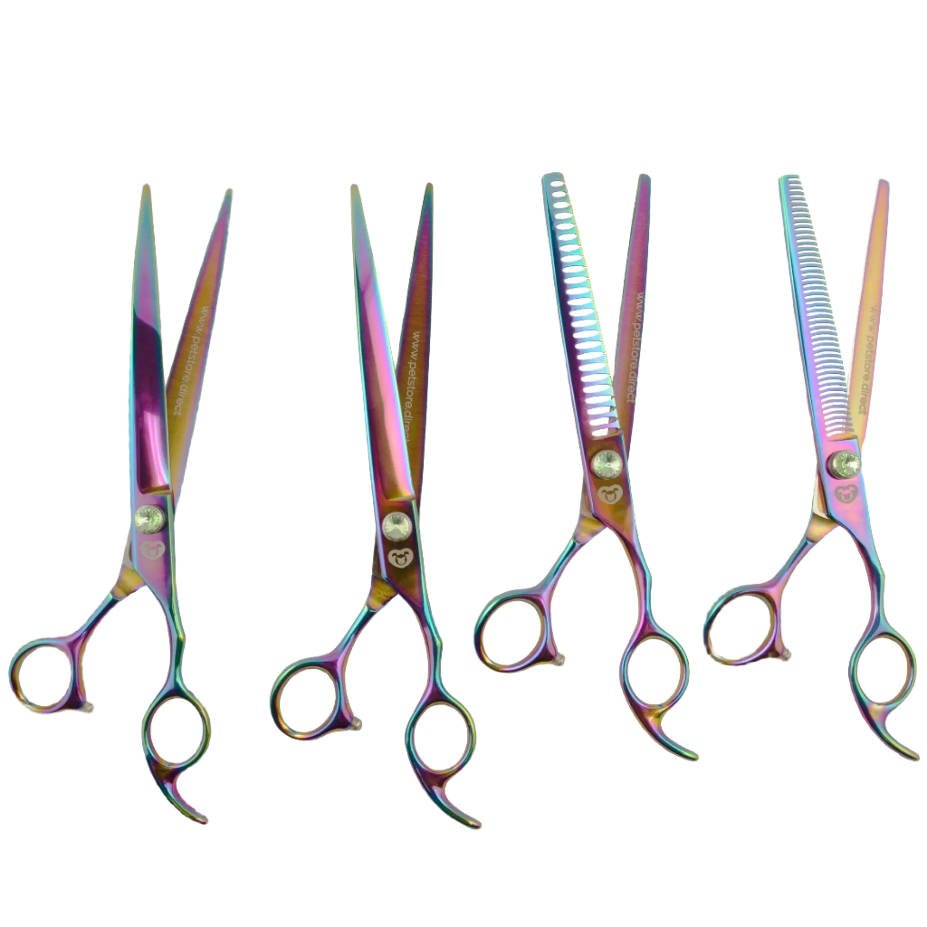 8" 4-Piece Rainbow Shears Set by PetStore.Direct