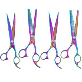 8" 4-Piece Rainbow Shears Set by PetStore.Direct