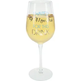 9 Months Blue 16 oz Crystal Wine Glass