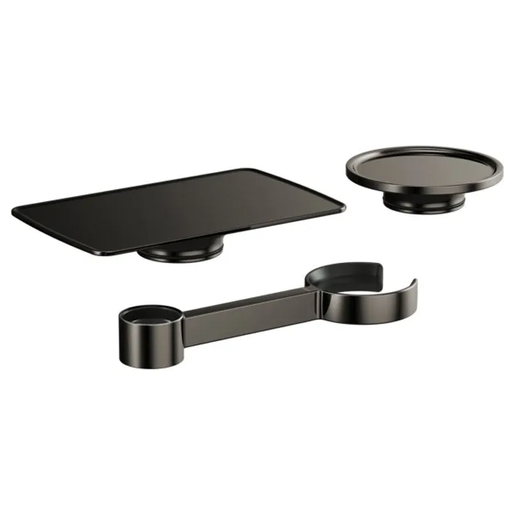 Accessory Kit Kintsu Brilliance Black Onyx Brass for Freestanding Tub Filler Includes Tray/Dish/Wine Glass Holder