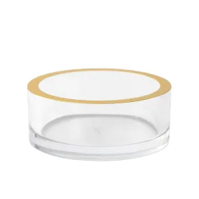 Acrylic Wine Bottle Coaster in Clear with Gold Rim