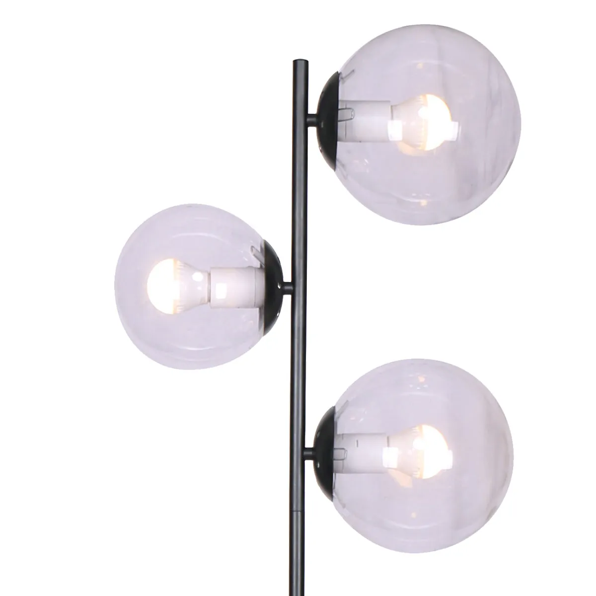 Adjustable 3-Light Floor Lamp with Glass Shades