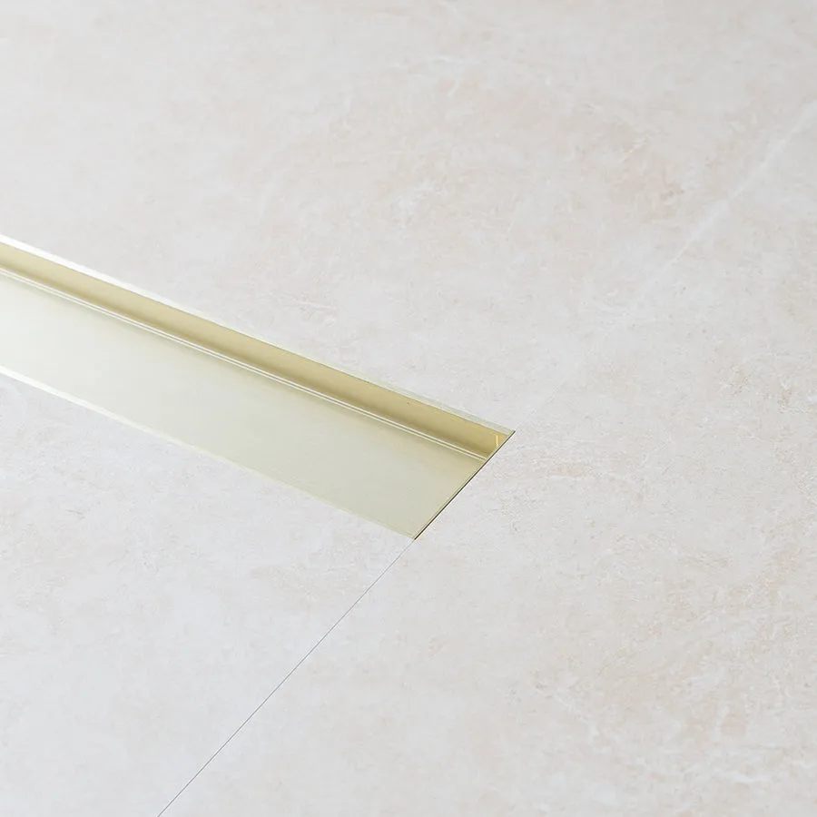 Aluminium Floor Drain 1M Light Brushed Brass