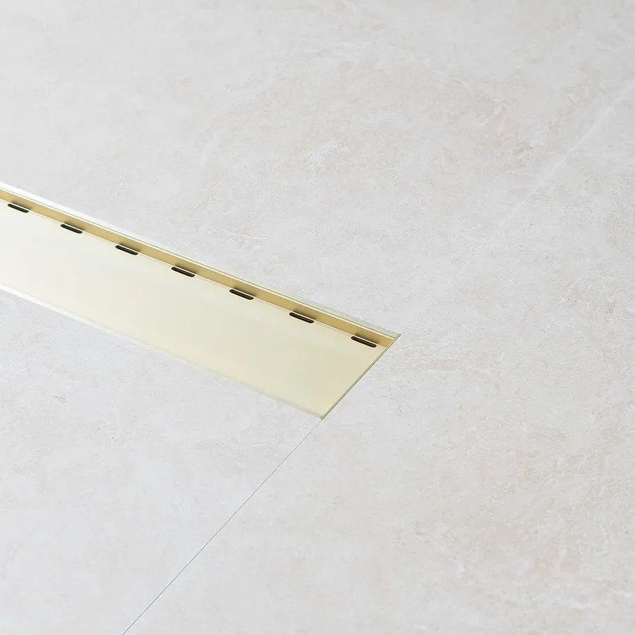 Aluminium Floor Drain 1M Light Brushed Brass