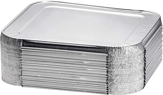 Aluminium Roster Foil Tray with Foil Lids Square 20x20x5cm 5pk Heavy Duty- 6118