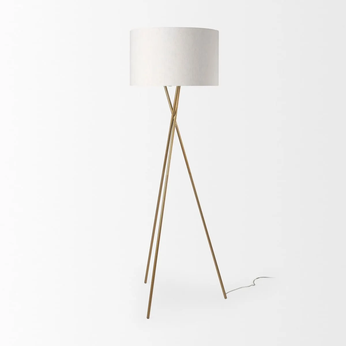 Ambrose Floor Lamp Gold Metal | Cream Shade