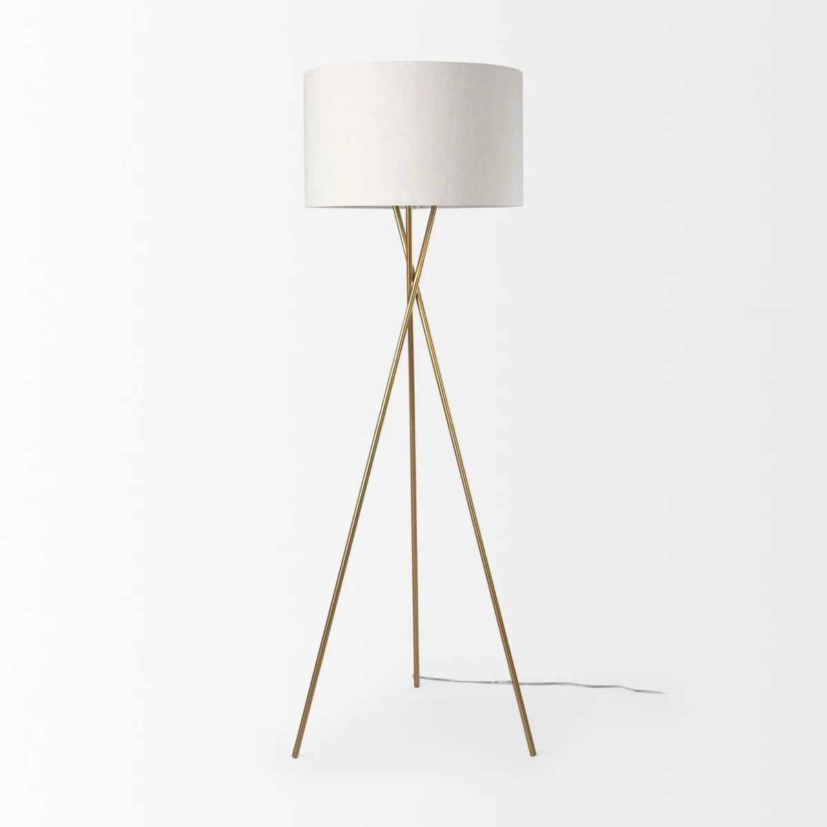 Ambrose Floor Lamp Gold Metal | Cream Shade