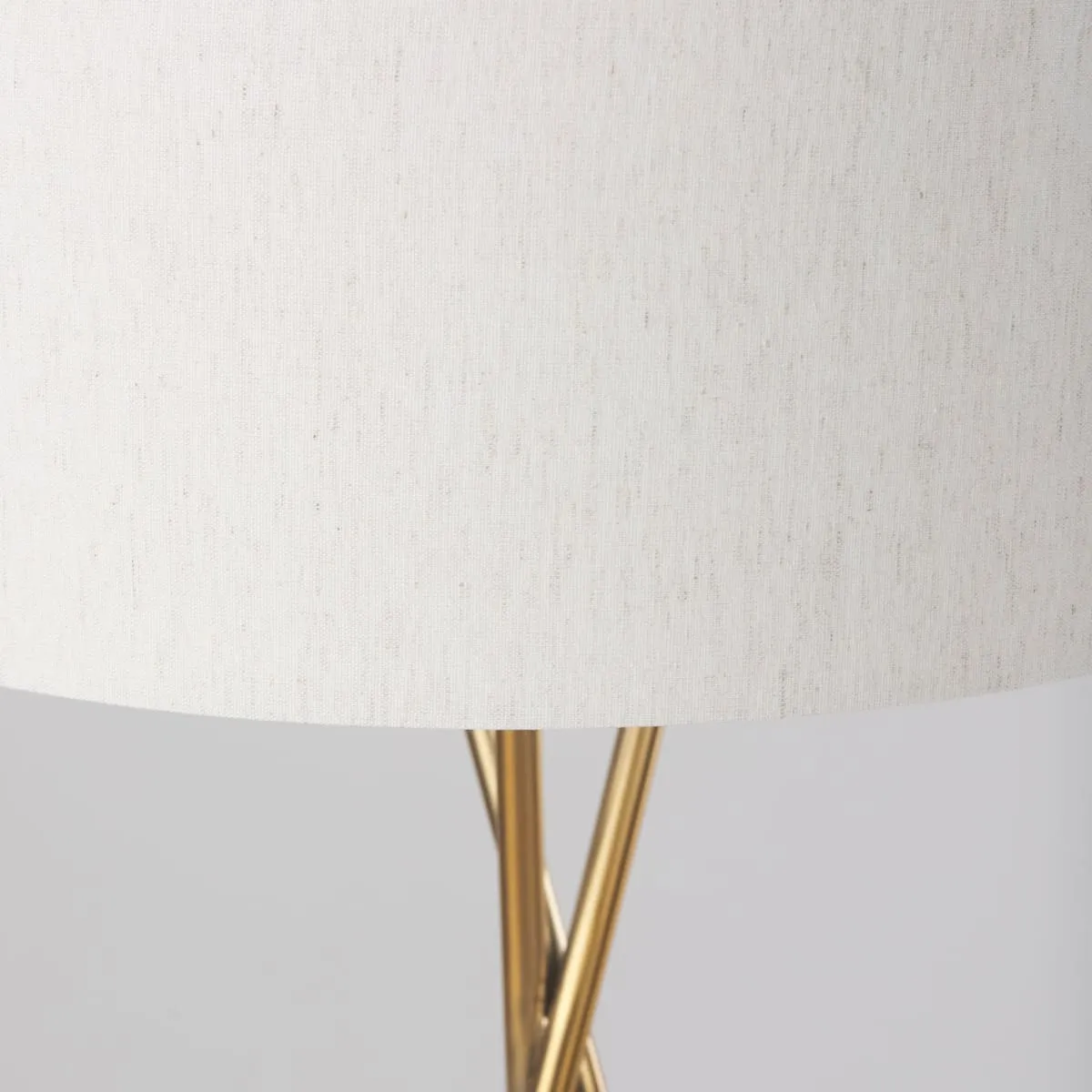 Ambrose Floor Lamp Gold Metal | Cream Shade