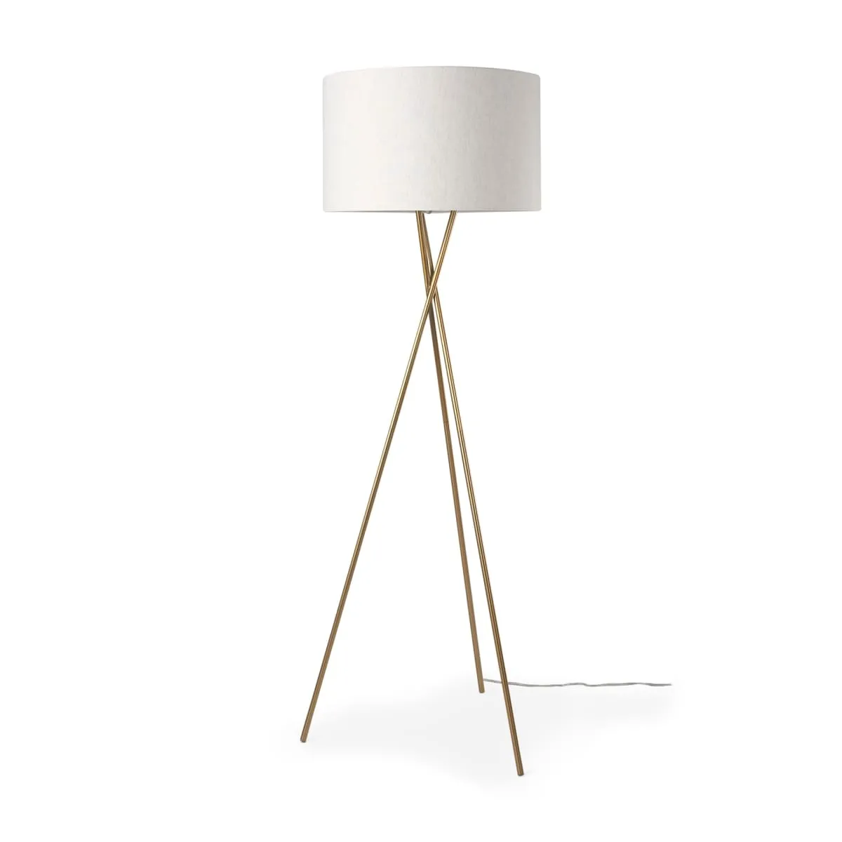 Ambrose Floor Lamp Gold Metal | Cream Shade