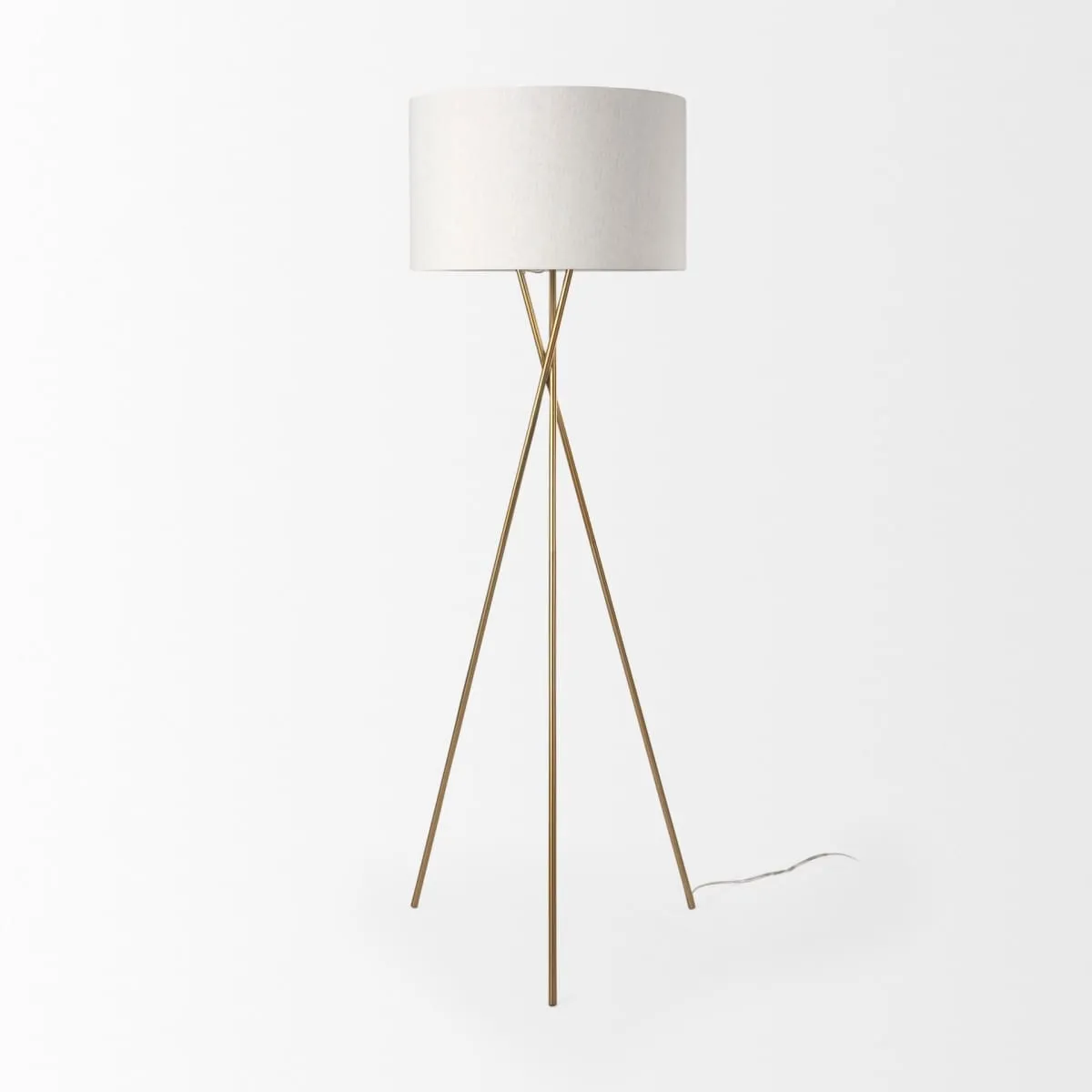 Ambrose Floor Lamp Gold Metal | Cream Shade