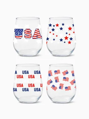 American Pride - RESERVE 16oz Stemless Wine Tritan™ Copolyester Glass