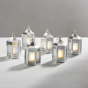 Anthea Silver Mini Holographic Stars Lanterns, Set of 6