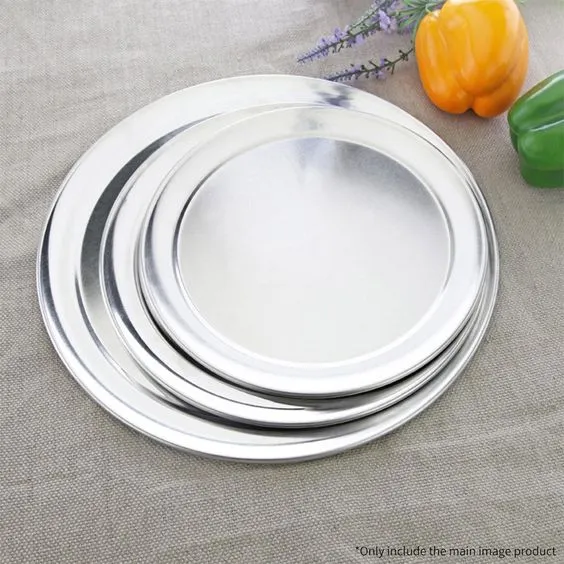 Anygleam 12 Inches Pizza Tray Aluminum Round Rimmed Non stick Metallic Dish Cake Baking Pan for Kitchen