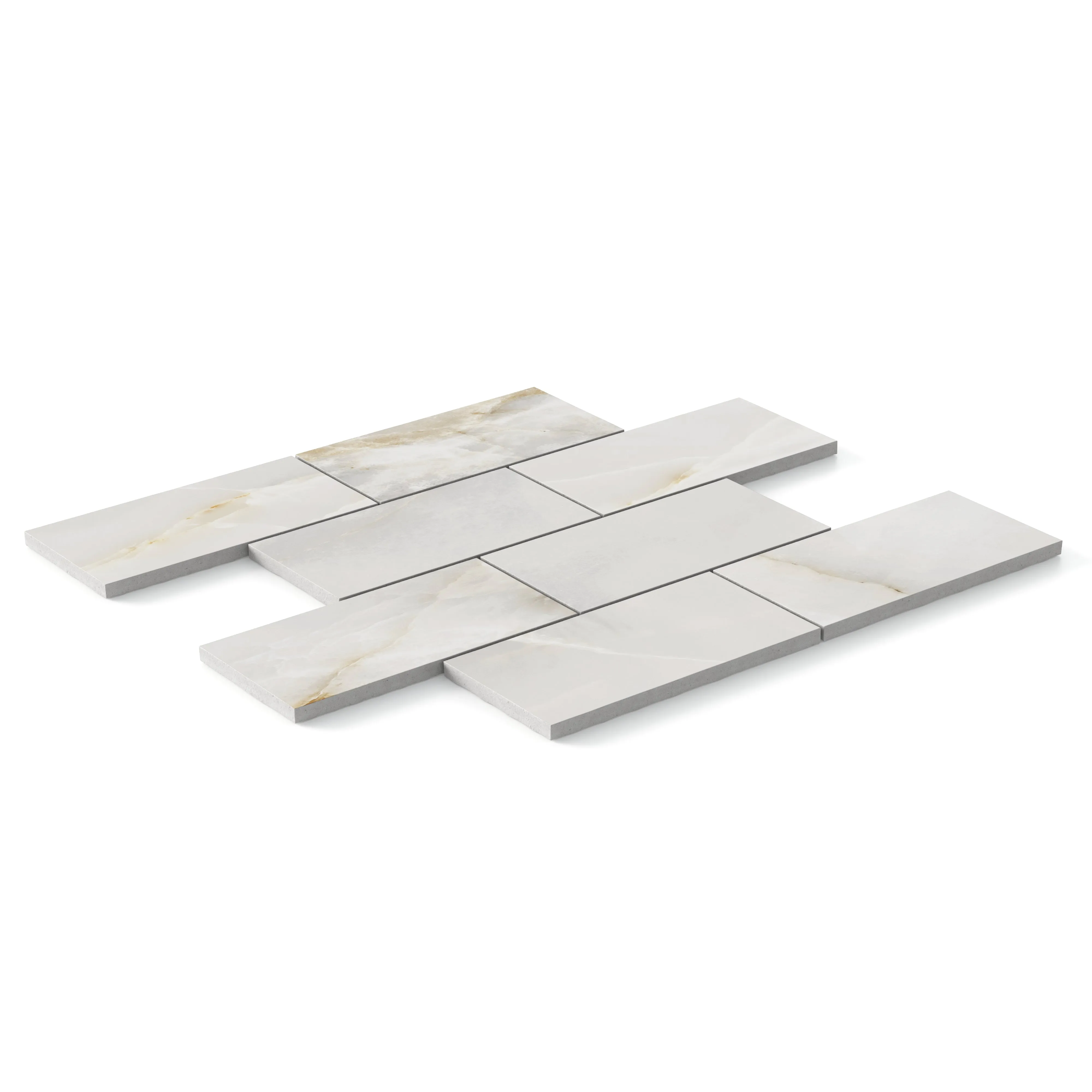 Astrid 3x6 Matte Porcelain Mosaic Tile in Pearl