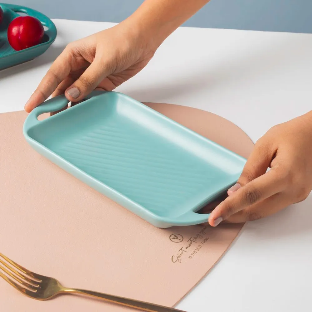 Baking Tray With Handle Blue