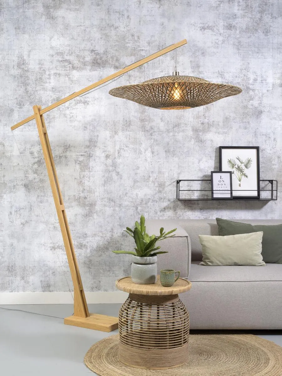 Bali Bamboo Floor Light (Long Arm)