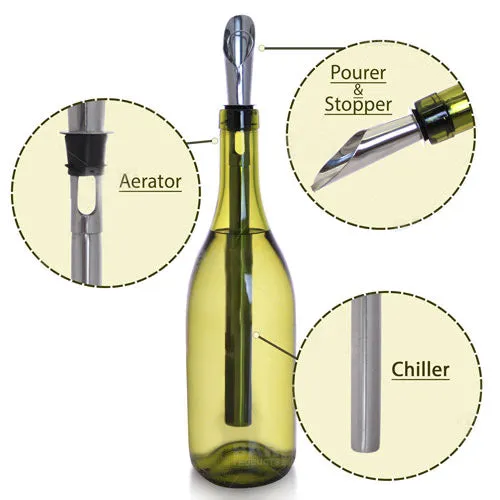 BarConic® Stainless Steel Wine Chiller Stick with Aerator