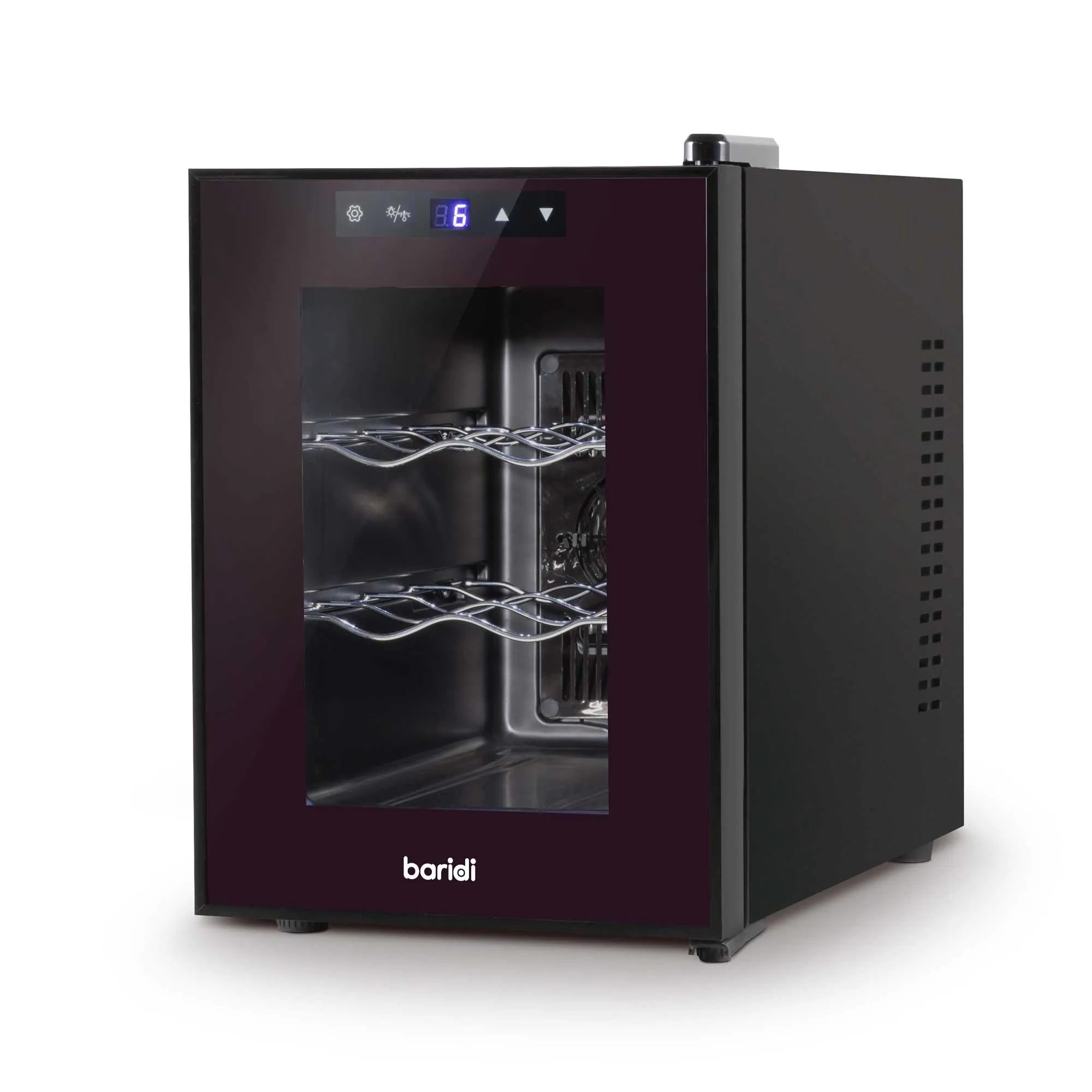 Baridi 6 Bottle Wine Cooler, Thermoelectric, 5-18°C, Touch Controls, Table Top - DH217