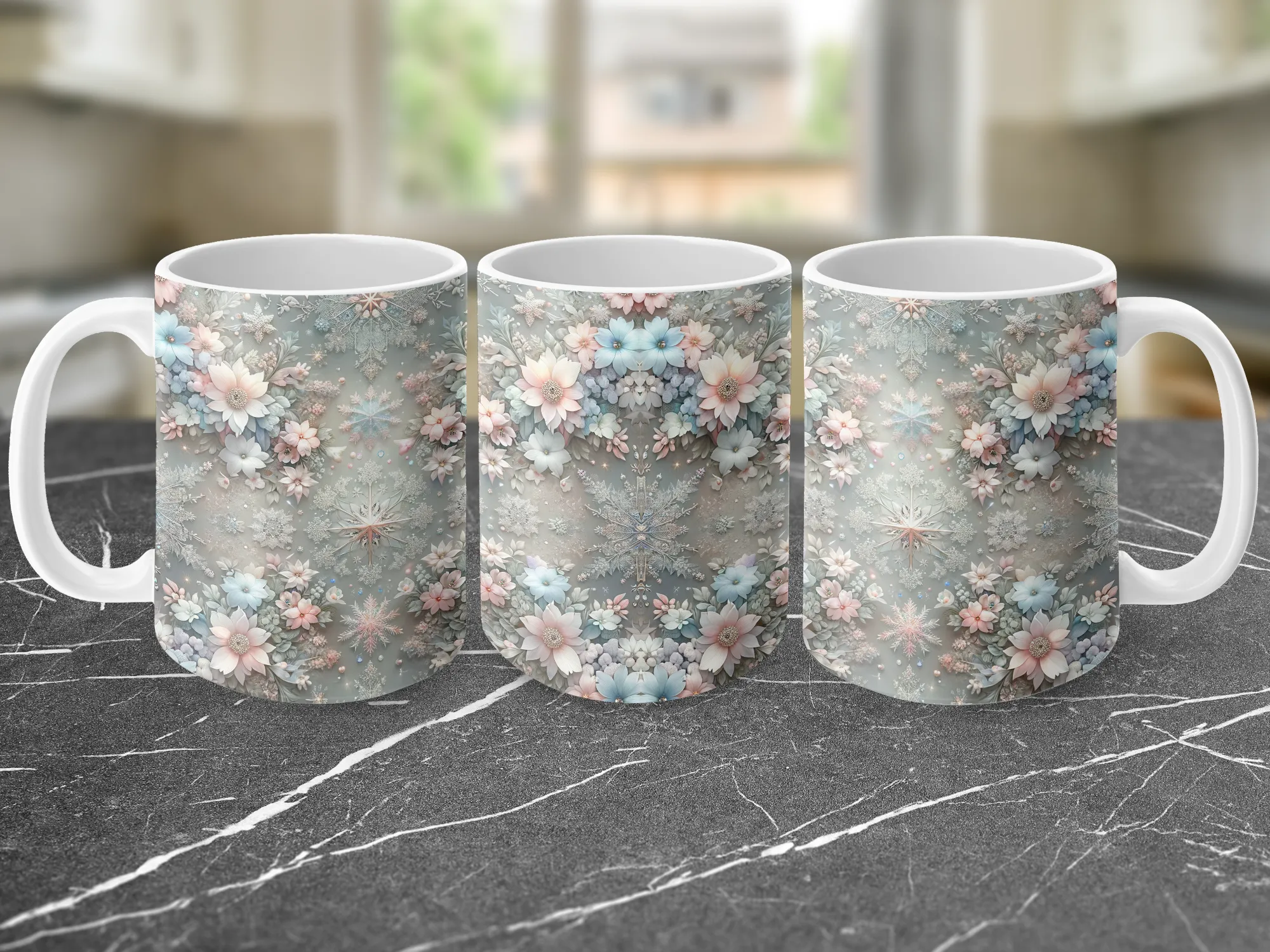 Beautiful Unique Floral Pattern Coffee Mug, Floral Coffee Mug, Pastel Floral Coffee Mug, Coffee Cup, Flower Lover Gift, Garden Lover Gift