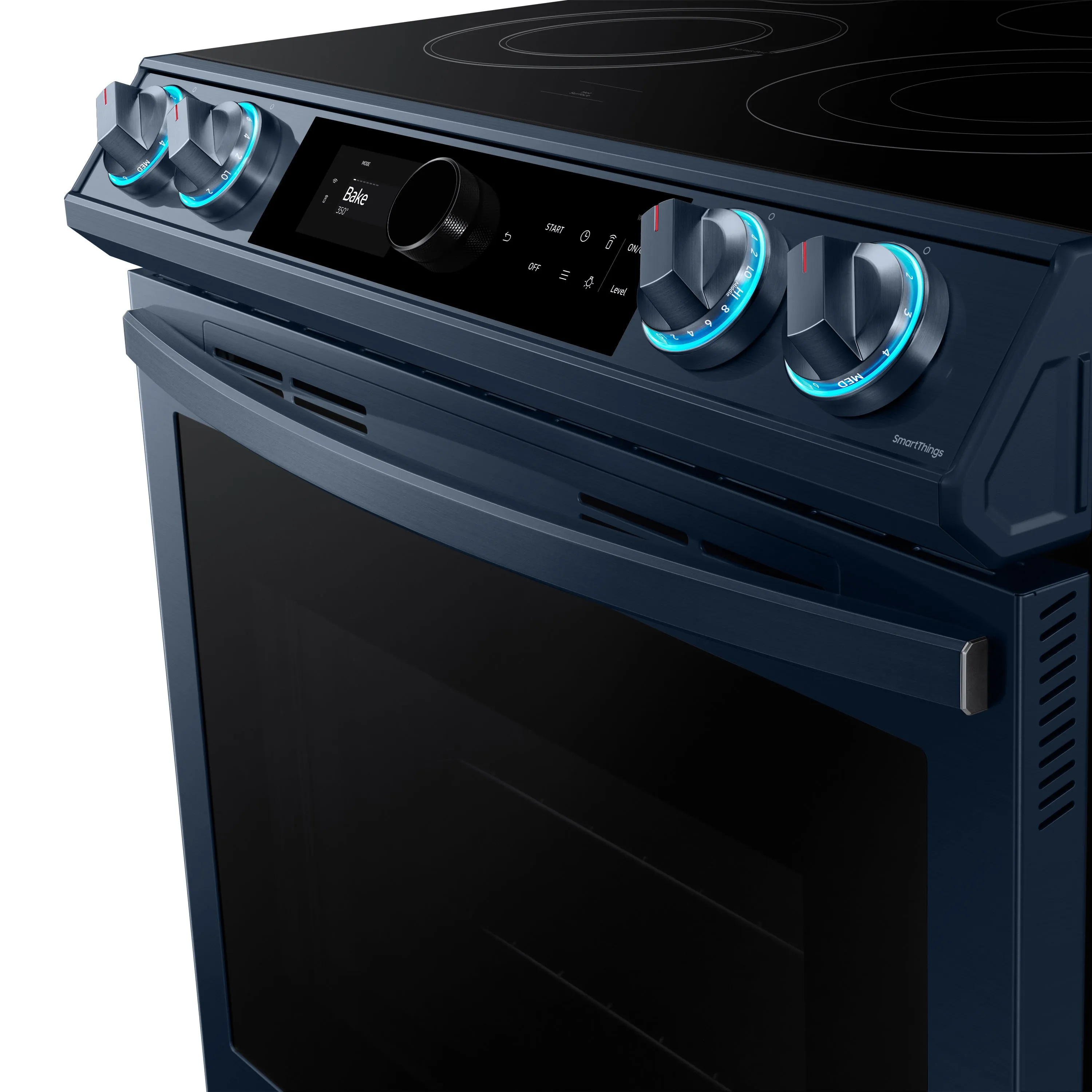 Bespoke Smart Slide-in Electric Range 6.3 cu. ft. with Smart Dial & Air Fry in Navy Steel - (NE63A8711QN)