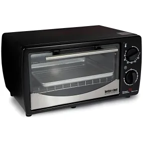 Better Chef 9-Liter Toaster Oven Broiler W/Stainless Front Panel - Black - 9L